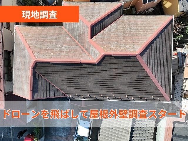 現地調査　ドローン